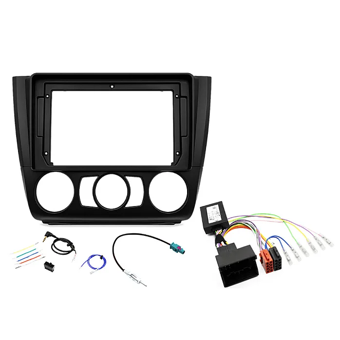 InCarTec PF-114 BMW 1 Series E81, E82, E87, E88 9" Perfect Fit Stereo Kit With Steering Controls (MANUAL AIR CON)