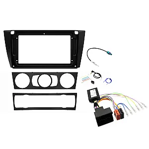 BMW 3 Series E90, E91, E92, E93 - 9" Non iDrive Perfect Fit Kit With Steering Control Retention