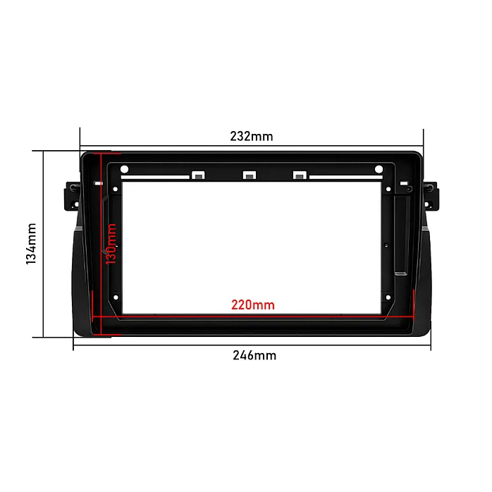 BMW 3 Series E46 (1999–2006) 9" Perfect Fit Stereo Fitting Kit with OEM Navigation Quadlock