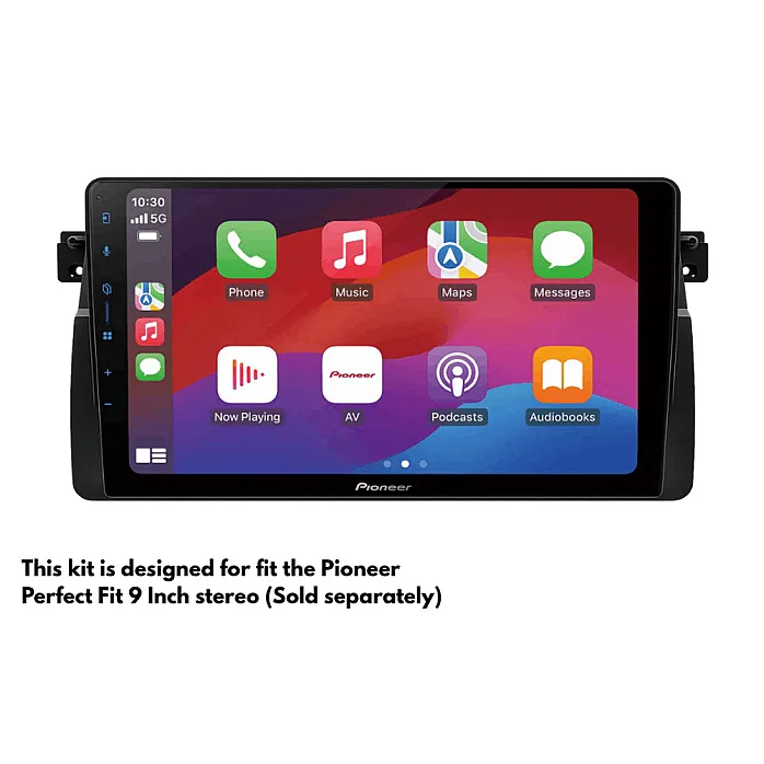 BMW 3 Series E46 (1999–2006) 9" Perfect Fit Stereo Fitting Kit with OEM Navigation Quadlock