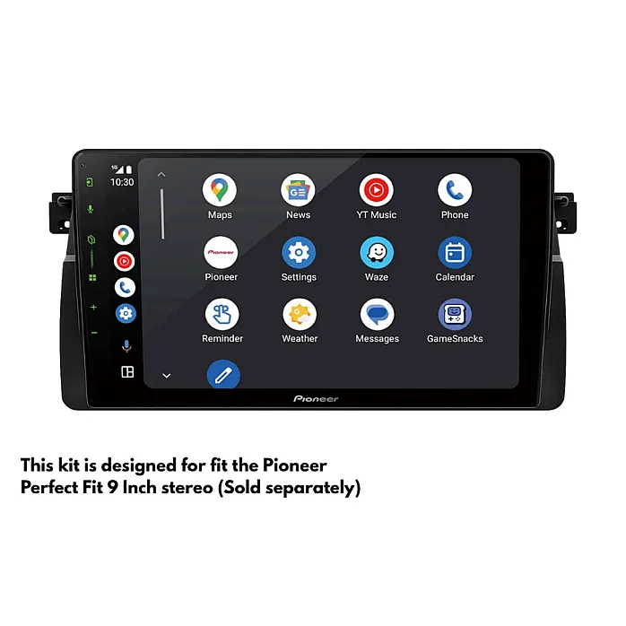 BMW 3 Series E46 (1999–2006) 9" Perfect Fit Stereo Fitting Kit with OEM Navigation Quadlock