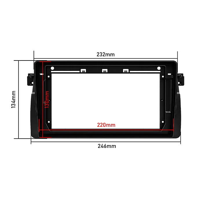 InCarTec PF-116-NAVR BMW 3 Series E46 (1999–2006) 9" Perfect Fit Stereo Fitting Kit with OEM Navigation & Round Pin