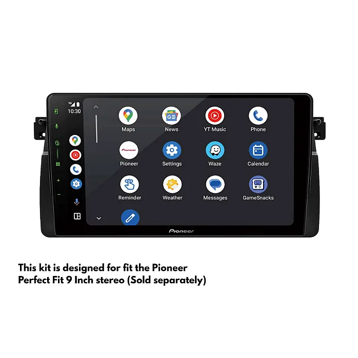 InCarTec PF-116-NAVR BMW 3 Series E46 (1999–2006) 9" Perfect Fit Stereo Fitting Kit with OEM Navigation & Round Pin