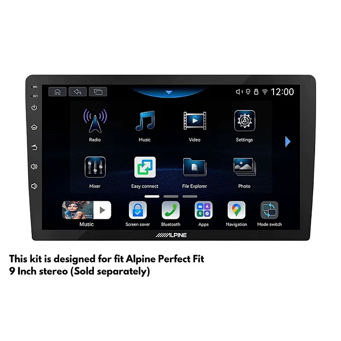 InCarTec PF-122-SWC Ford (Rectangle Radios) Perfect Fit 9" Stereo Fitting Kit (With Steering Controls)