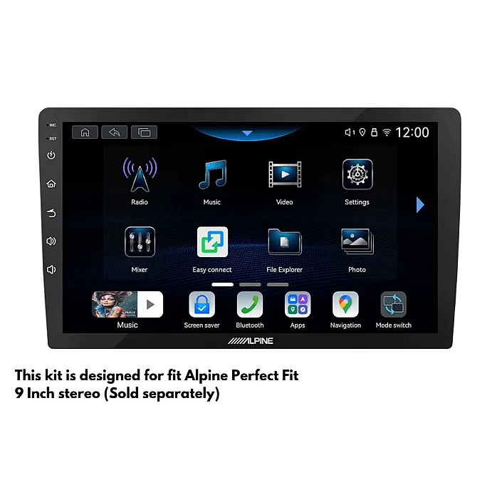 InCarTec PF-122 Ford (Rectangle Radios) Perfect Fit 9" Stereo Fitting Kit (No Steering Controls)
