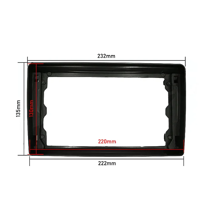 InCarTec PF-122 Ford (Rectangle Radios) Perfect Fit 9" Stereo Fitting Kit (No Steering Controls)