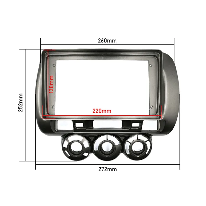 InCarTec PF-128-SWC Honda Jazz (2002-2007) Perfect Fit 9" Stereo Fitting Kit (Manual AC / With Steering Controls)