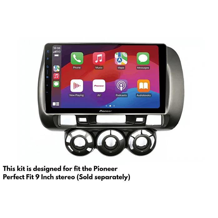 InCarTec PF-128-SWC Honda Jazz (2002-2007) Perfect Fit 9" Stereo Fitting Kit (Manual AC / With Steering Controls)