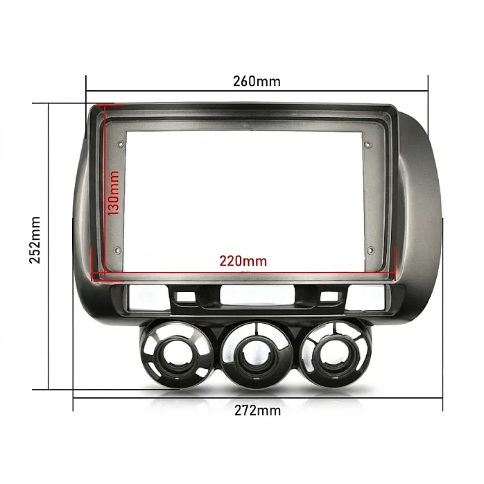 InCarTec PF-128 Honda Jazz (2002-2007) Perfect Fit 9" Stereo Fitting Kit (Manual AC / Without Steering Controls)