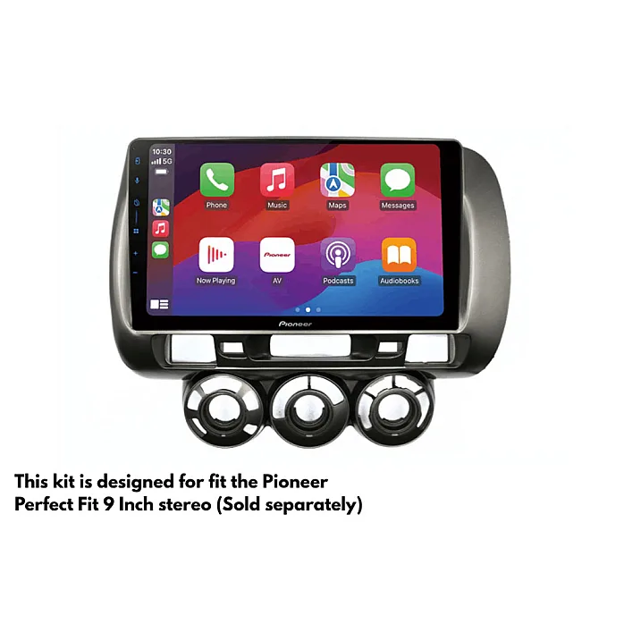 InCarTec PF-128 Honda Jazz (2002-2007) Perfect Fit 9" Stereo Fitting Kit (Manual AC / Without Steering Controls)