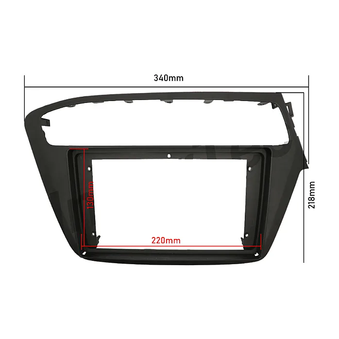 InCarTec PF-129-CAM Hyundai i20 2nd Gen (2018-2020) 9" Perfect Fit Stereo Fitting Kit (With SWC / Camera Retention)