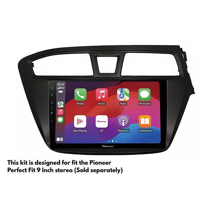 InCarTec PF-130-SWC Hyundai i20 (2014-2018) 9" Perfect Fit Stereo Fitting Kit (With Steering Controls)