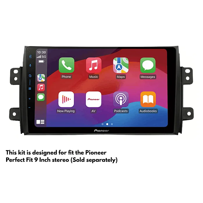 InCarTec PF-147-SWC Fiat Sedici 2006-2011 Perfect Fit 9" Stereo Kit with Steering Controls