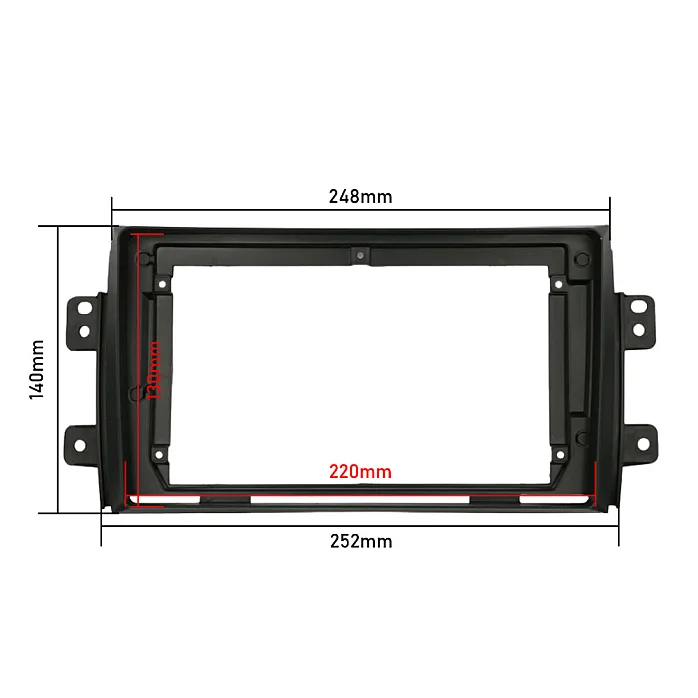 InCarTec PF-147-SWC Fiat Sedici 2006-2011 Perfect Fit 9" Stereo Kit with Steering Controls