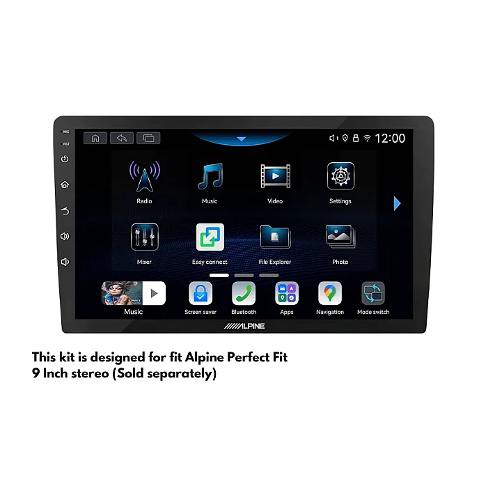 InCarTec PF-164-SWC Ford Ranger XL (2016-2022) 9" Perfect Fit Stereo Fitting Kit with Steering Wheel Control Retention