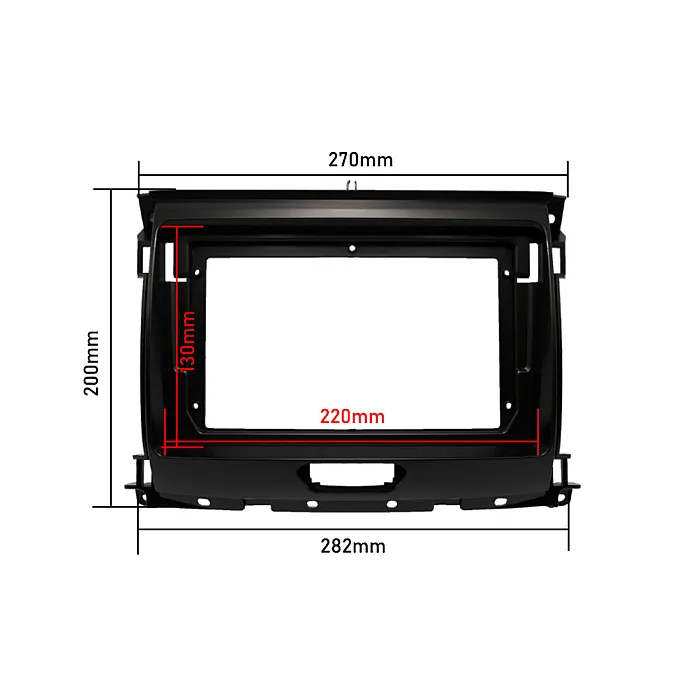 InCarTec PF-164-SWC Ford Ranger XL (2016-2022) 9" Perfect Fit Stereo Fitting Kit with Steering Wheel Control Retention