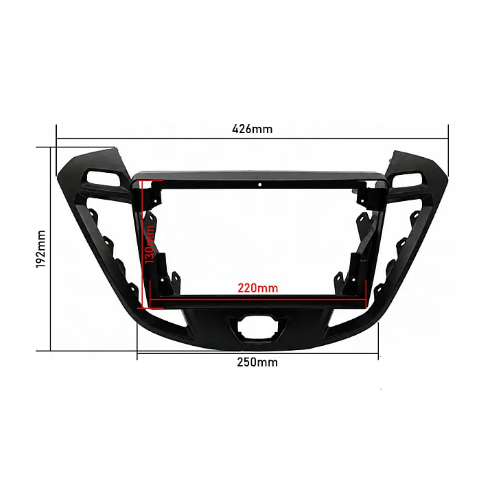 InCarTec PF-166-3 Ford Transit Custom Limited / Sport (2012-2016) 9" Stereo Fitting Kit With Airbag Light
