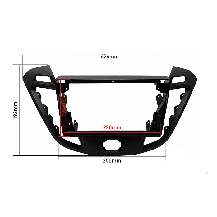 InCarTec PF-166-4 Ford Transit Custom Trend / Limited / Sport (2016-2018) 9" Stereo Fitting Kit With Airbag Light