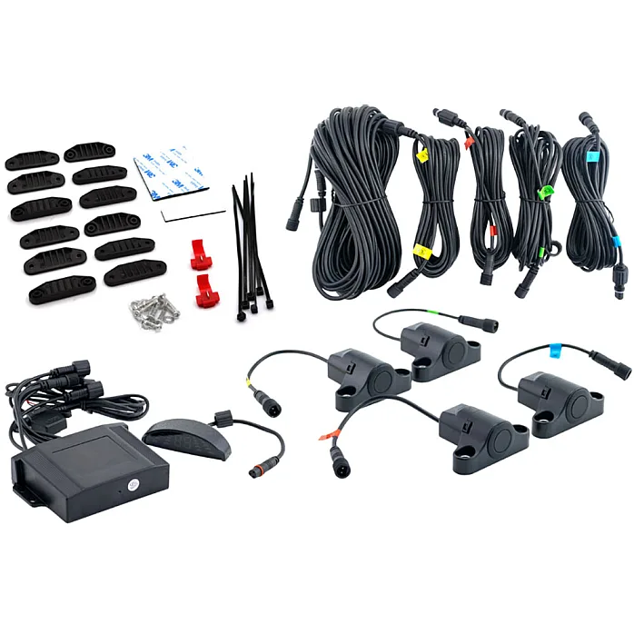 InCarTec PS-SDW 12V-24V Commercial Vehicle, Truck, Van Rear Parking Sensor Kit With Distance Display and Buzzer