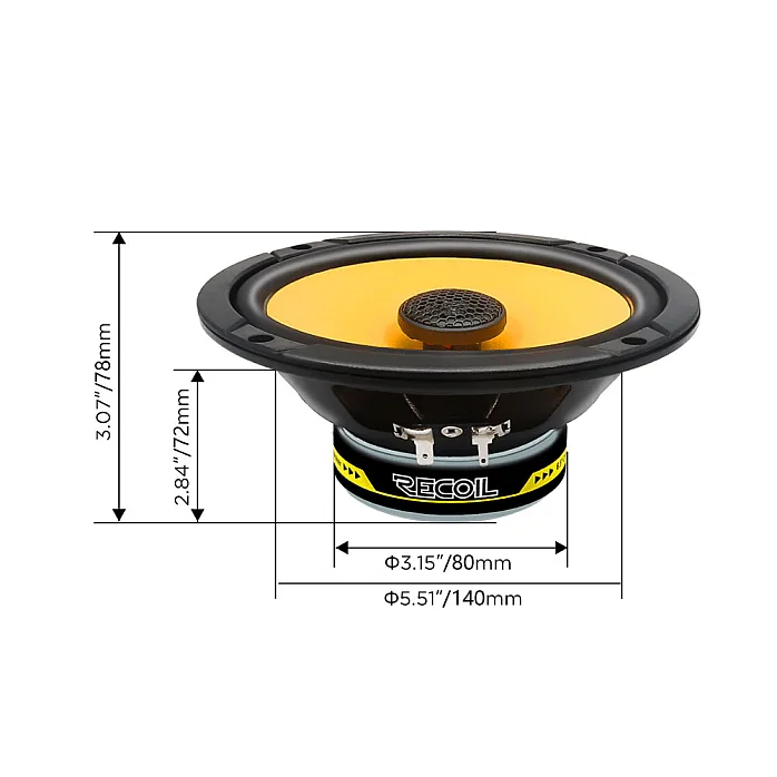 Recoil SFK-FOR1-RLX65 Mazda BT-50 2011-2020 (6.5") RECOIL Coaxial Speaker Upgrade Fitting Kit