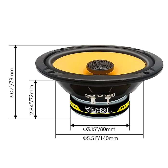 Recoil SFK-FOR4-RCX65 Ford C-MAX 2003-2010 (6.5") Car Rear Door Recoil Coaxial Speaker Upgrade Fitting Kit