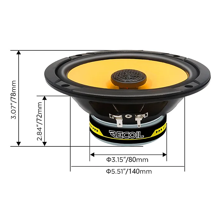 Recoil SFK-VW01-RLX65 Volkswagen (6.5") Complete RECOIL Coaxial Speaker Upgrade Fitting Kit