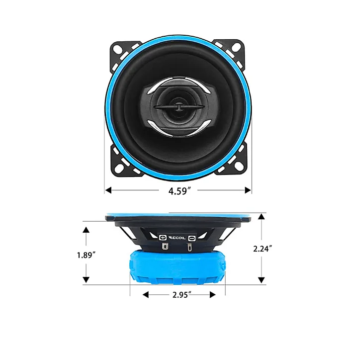 Recoil RCX4 Echo-Series (4") 100mm 180W 2 Way Coaxial Speakers (PAIR)