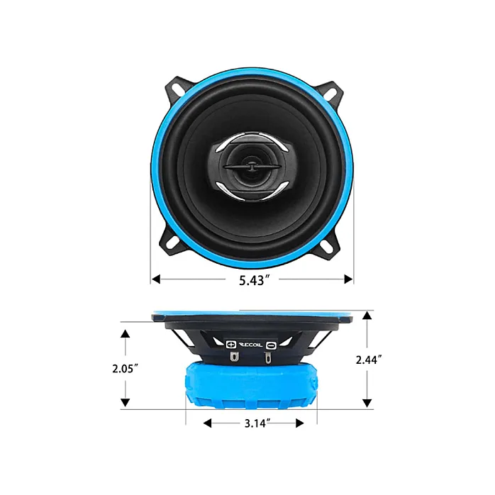 Recoil SPK-REC-RCX525 Echo-Series (5.25") 130mm 200W 2 Way Coaxial Speakers (PAIR)