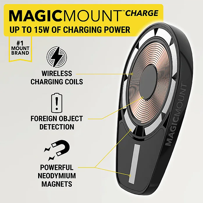 Scosche MPQ6WD-SP Magnetic Window/Dash Mount Holder 15W Wireless Fast Car Charger Phone Stand