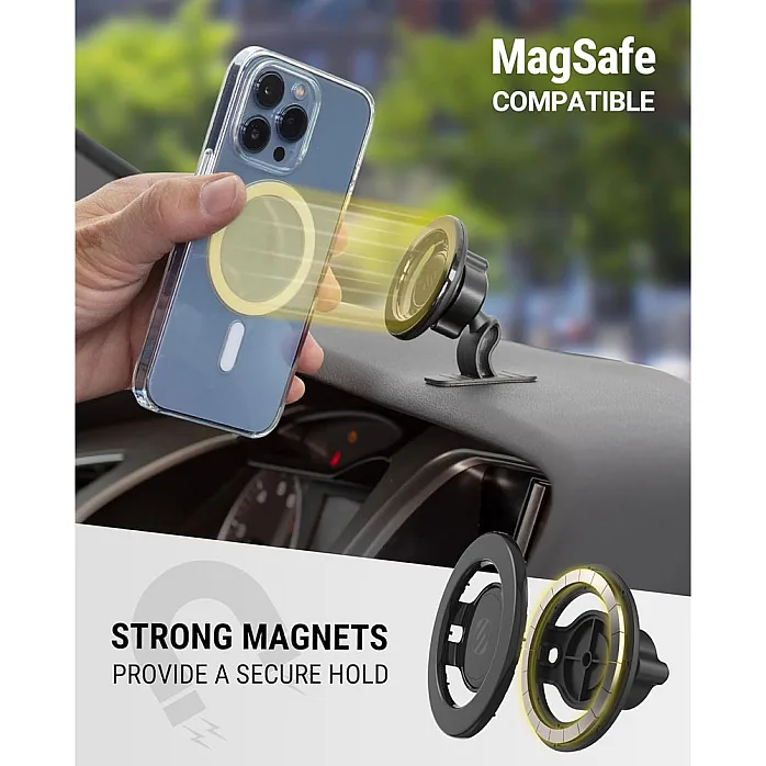 Scosche SMSDV-SP Adjustable Lock Nut MagSafe Magnetic Car Magic Mount Holder For Dashboard/Vent
