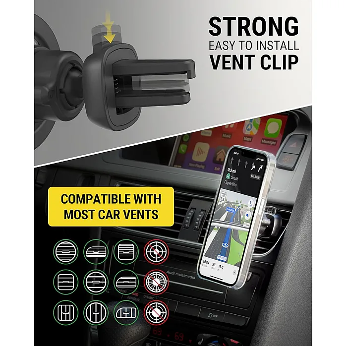 Scosche SMSDV-SP Adjustable Lock Nut MagSafe Magnetic Car Magic Mount Holder For Dashboard/Vent