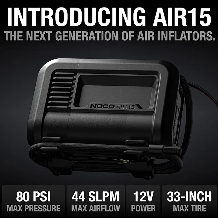 NOCO AIR15 UltraFast 15A Tire Inflator 12V Portable Air Compressor Pump