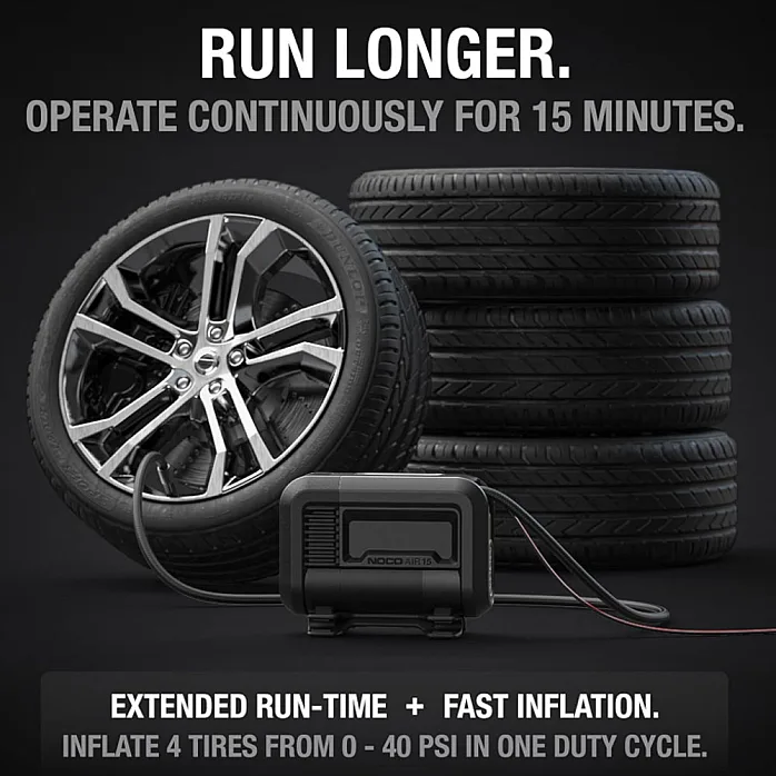 NOCO AIR15 UltraFast 15A Tire Inflator 12V Portable Air Compressor Pump