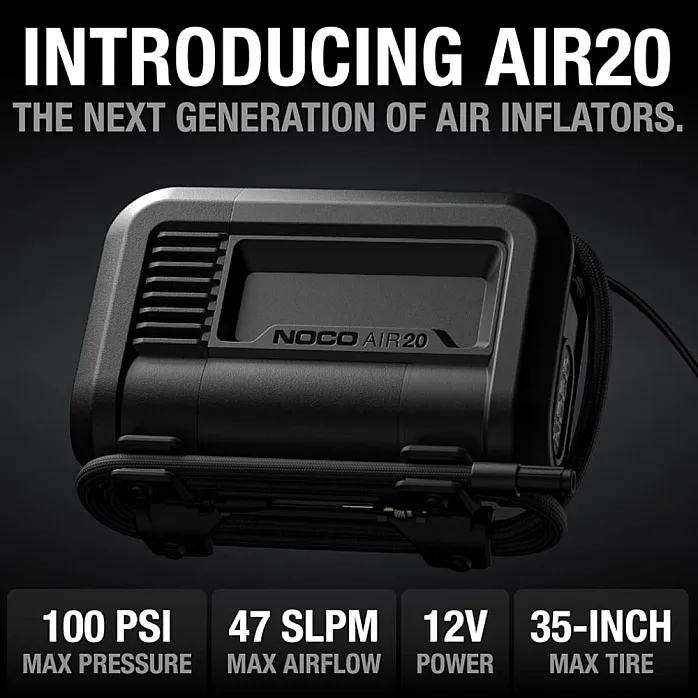 NOCO AIR20 UltraFast 20A Tire Inflator 12V Portable Air Compressor Pump