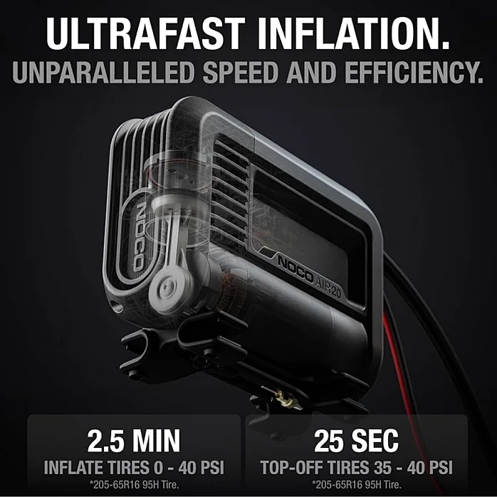 NOCO AIR20 UltraFast 20A Tire Inflator 12V Portable Air Compressor Pump