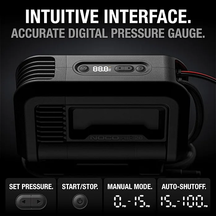 NOCO AIR20 UltraFast 20A Tire Inflator 12V Portable Air Compressor Pump