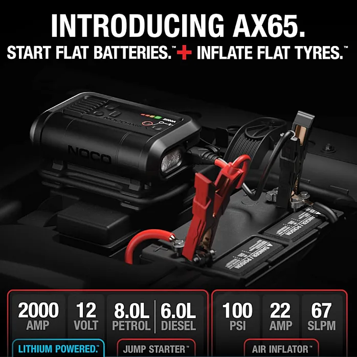 NOCO AX65 Boost Air 12V Jump Starter 2000A With 100 PSI Air Compressor
