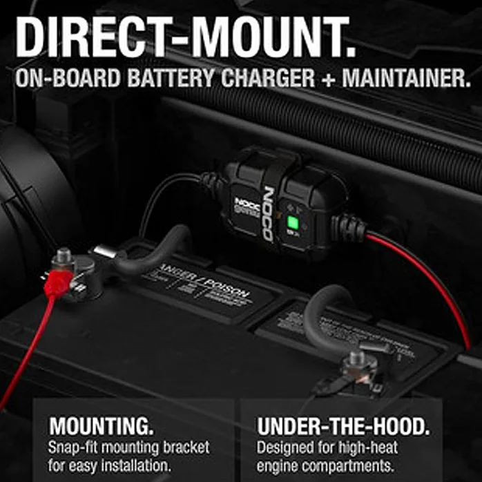 NOCO GENIUS2D Battery Charger + Battery Maintainer 12V Direct-Mount 2A Trickle Battery Charger
