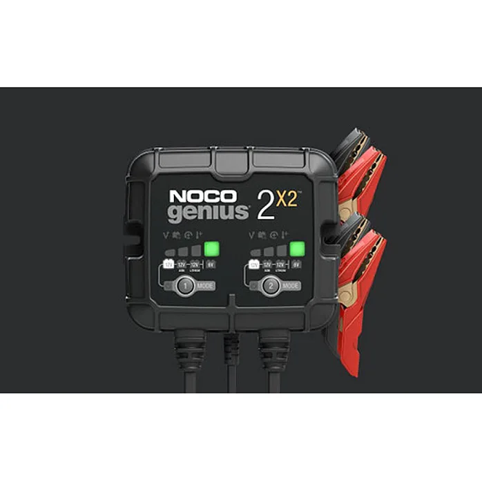 NOCO GENIUS2X2 Battery Maintainer + Battery Desulfator 2-Bank 4-Amp Smart Trickle Battery Charger