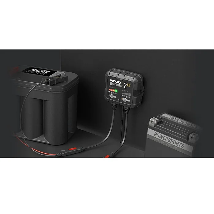 NOCO GENIUS2X2 Battery Maintainer + Battery Desulfator 2-Bank 4-Amp Smart Trickle Battery Charger