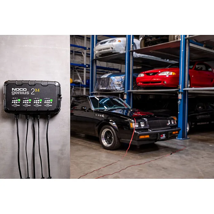 NOCO GENIUS2X4 Battery Maintainer + Battery Desulfator 4-Bank 8 Amp Smart Trickle Battery Charger