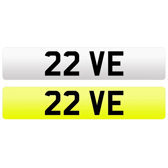 22 VE Private Number Plate For Sale