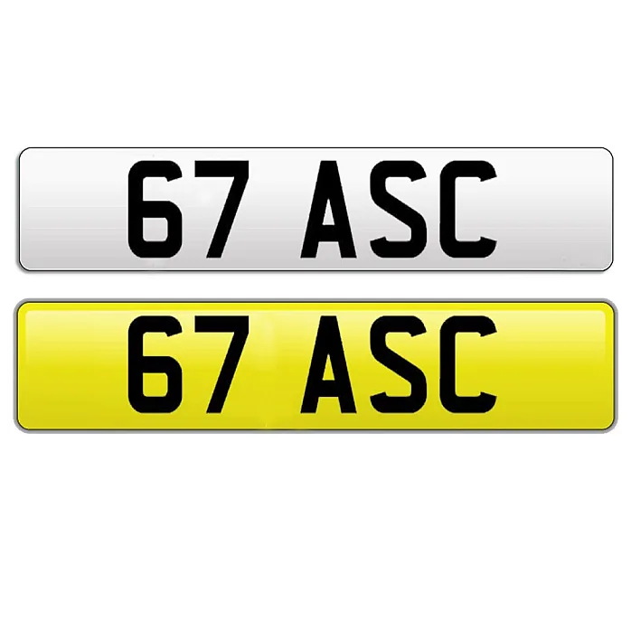 67 ASC Dateless Cherished Private Number Plate