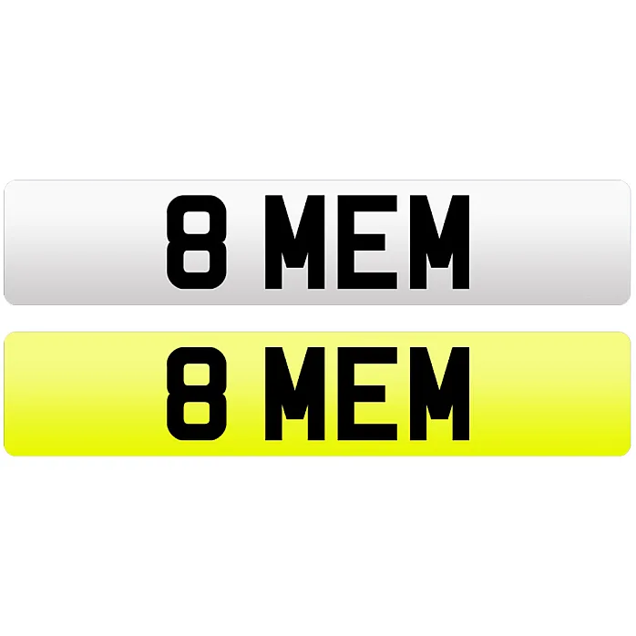 8 MEM Private Number Plate For Sale
