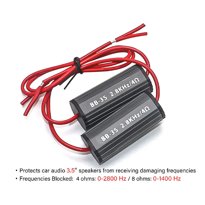 Recoil BB-35 Bass Blockers for 3.5" Speakers 0-2.8kHz at 4Ohms, Pair