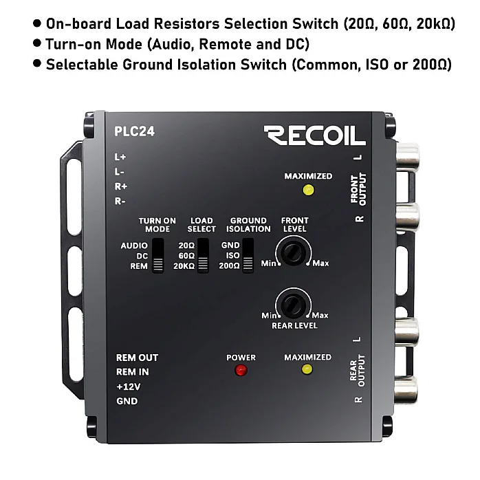 Recoil PLC24 2 Channel Input & 4 Channel Output 9.5 Volt Hi-Lo LOC Convertor