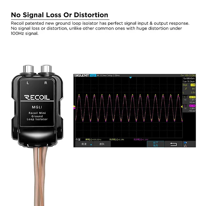 Recoil MGLI Super Mini 2 Channel RCA Stereo Ground Loop Noise Isolator
