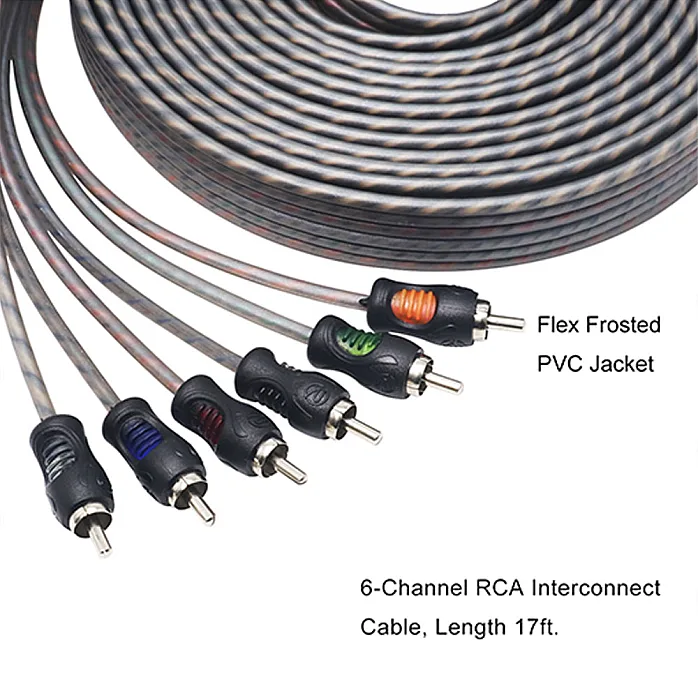 Recoil RCI617 Echo Series 17ft 6 Channel Twisted Pair OFC RCA Cable