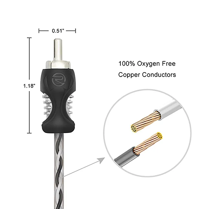 Recoil RCI617 Echo Series 17ft 6 Channel Twisted Pair OFC RCA Cable