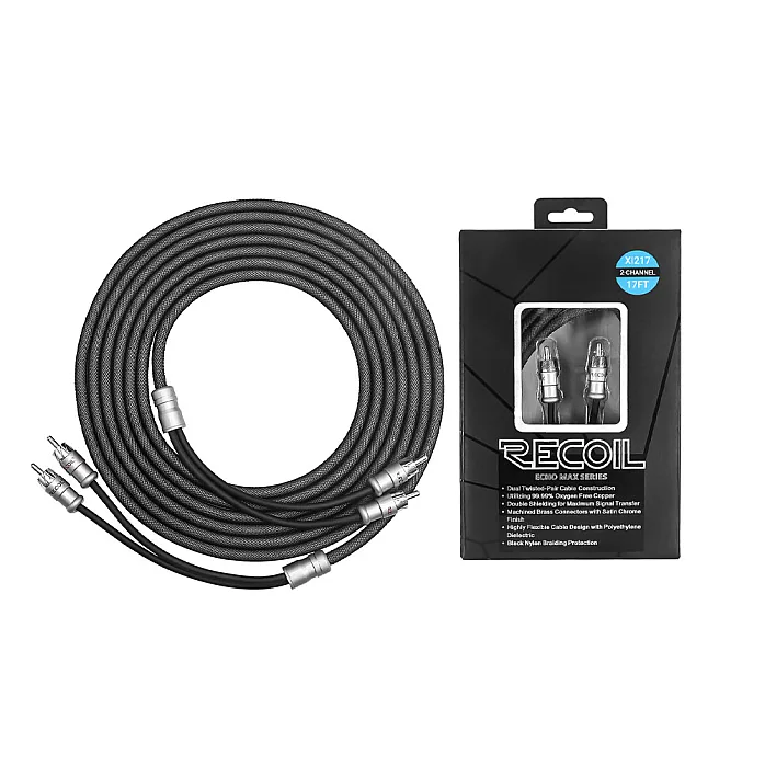 Recoil XI217 Echo Max Series Premium 5.2m (17ft) 2 Channel OFC RCA Audio Interconnect Cable